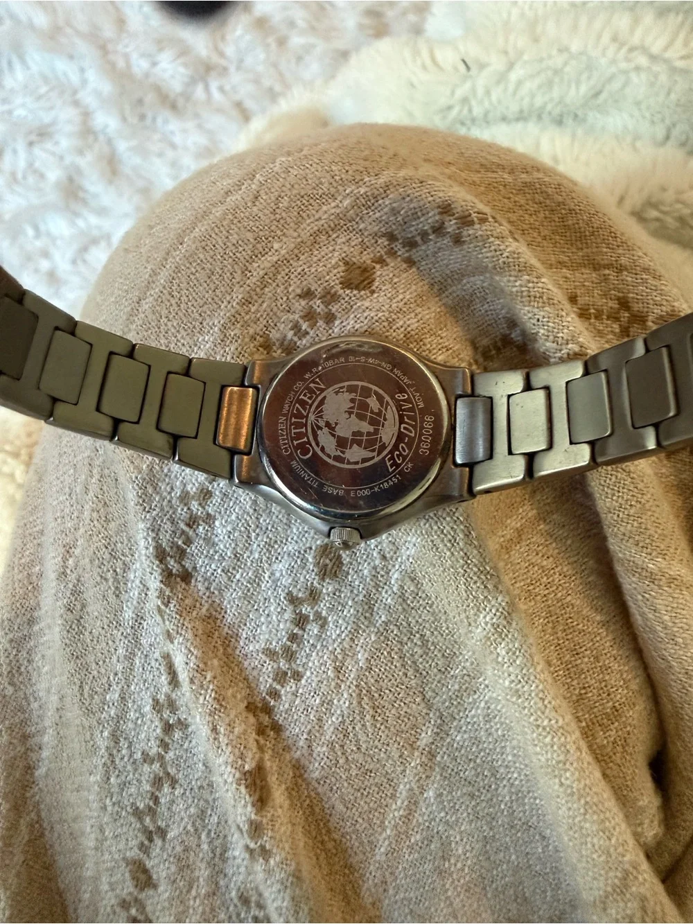 Citizen Titanium Eco-Drive Watch with Black Dial and Silver Bracelet